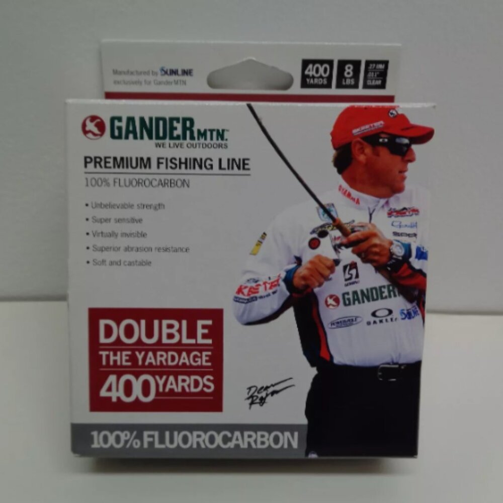 Gander MTN Mountain 8 LB 400 Yards PREMIUM Clear New Fluorocarbon Fishing Line
